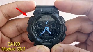 How To Set Time in Casio GShock GA100 Module 5081 in less than 1 minute [upl. by Fadil51]