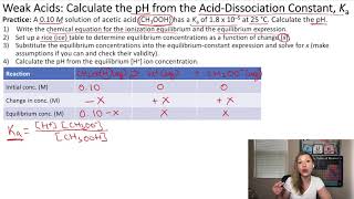 How to calculate the pH from the AcidDissociation Constant Ka [upl. by Ecaroh]