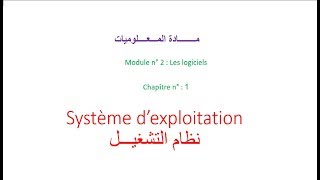 Chapitre° 4  système dexploitation [upl. by Solim]