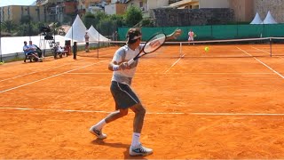 Ultimate Roger Federer Practice Court Level View on Clay HD [upl. by Nayk]