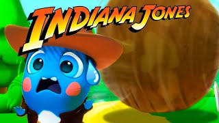 Indiana Jones main theme with lyrics 🤠🪨 Sing with the Moonies and escape from the giant rock [upl. by Ahsieat612]