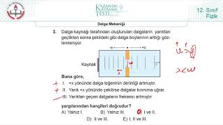 12Sınıf MEB Fizik Kazanım Kavrama Testi9 Dalga Mekaniği 20182022 pdf [upl. by Jorie813]