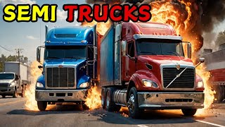 BEST OF SEMI TRUCKS 2024 Road Rage Instant Karma Brake Checker Bad Drivers [upl. by Annoid]