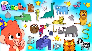 Club Baboo  The Animal Alphabet  Learn the ABC with Baboos cartoon animals [upl. by Guillermo]