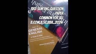 3RD SEM ENGLISH QUESTION PAPER OU 2024  youtubeshorts viralvideo questionpaper OU english [upl. by Tiloine]