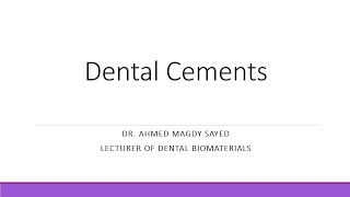 Dental Cements Dental Biomaterials [upl. by Boykins]