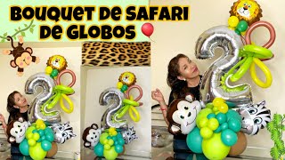 BOUQUET DE SAFARICOMO HACER BOUQUET DE GLOBOS DE SAFARIARREGLO DE GLOBOSPASO A PASO [upl. by Monetta]