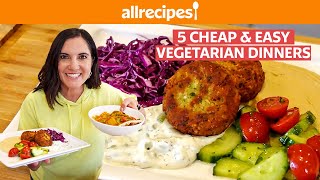 5 Cheap amp Easy Vegetarian Dinners  Tacos Lasagna Korma Burger amp Falafel  Allrecipes [upl. by Marl]