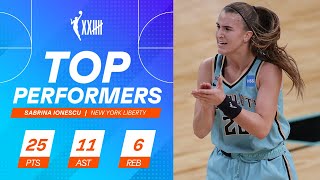 Sabrina Ionescu Registers 25 Points 11 Assists and Hits GameWinner in Liberty Win May 14 2021 [upl. by Oyam]