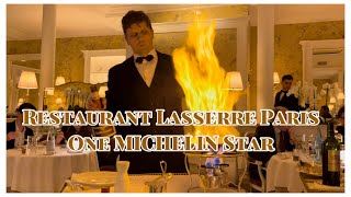 Restaurant Lasserre Paris One Michelin Star ft 4course dinner menu 巴黎 米芝蓮一星 [upl. by Ellmyer372]