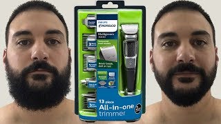 Beard Trimming  Philips Norelco Multigroom 3000  Model MG3750 [upl. by Ylrahc618]