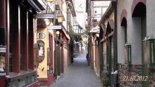 Rüdesheim Drosselgasse u Blick vom LoreleyFelsen vom 20 bis 21102012 von tubehorst1 [upl. by Mundford]