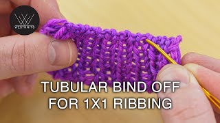 Tubular Bind Off for 1x1 Ribbing [upl. by Alick517]