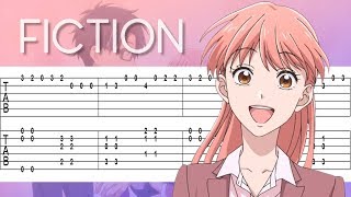 Wotaku ni Koi wa Muzukashii OP  Fiction Guitar Melody amp Rhythm TAB [upl. by Abibah]