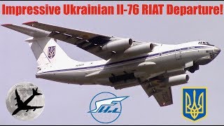 Impressive Ukrainian Air Force Il76 Takeoff at FairfordRIAT Departures Inc Wing Wave  170717 [upl. by Sausa72]