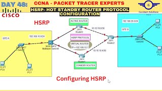 CCNA DAY 48 How to Configure HSRP on a Cisco Router  Hot Standby Router Protocol Configuration [upl. by Ardnovahs150]