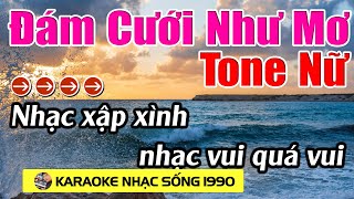 Đám Cưới Như Mơ  Karaoke Tone Nữ  Karaoke Nhạc Sống 1990  Beat Mới [upl. by Noremmac]