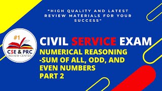 Civil Service Exam Drill for 2024 NUMERICAL REASONING SUM OF ALL ODD AND EVEN NUMBERS Part 2 [upl. by Yelhs]