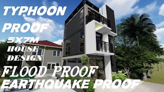 TACTICAL TYPHOON PROOFFLOOD PROOFEARTHQUAKE PROOF  5X7M HOUSE DESIGN [upl. by Ulrika]