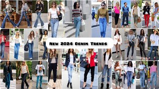 Top 50 Denim Fashion Trends l Styles Denim Trends 2024 l Trending Fashion for Girls [upl. by Alarise591]