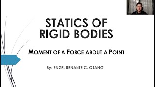 Statics of Rigid Bodies  Moment of a Force about a Point [upl. by Anaihs]