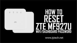 How to Reset Wifi and Dashboard Password of ZTE MF927U RouterModem [upl. by Nnave]