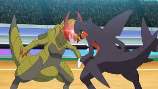 Mega Garchomp vs Haxorus Cynthia vs Iris Pokemon Journeys Episode 117 English Sub [upl. by Dermot655]