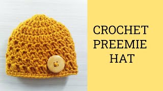 Cute and Cozy Crochet Preemie Hat  How To Crochet In The First And Third Loop [upl. by Viola]