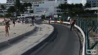 Video Captures St Maarten Beachgoer Getting Blown Over by Jet Propulsion [upl. by Lightman]