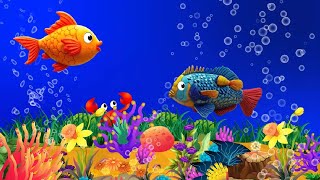 Soothing fishes nursery rhymes Aquarium Fish Lullaby and Calming Undersea Animation 08 fish [upl. by Lugo889]