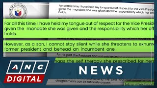 Rep Marcos slams VP Dutertes tirades against his father questions state of her mental health ANC [upl. by Eibob]