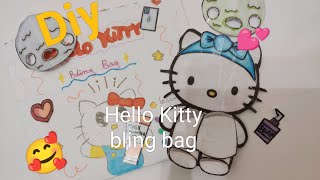 Diy Hello Kitty bling bag 🥰💕✨ new papercraft hellokitty spa skincare [upl. by Nemad]