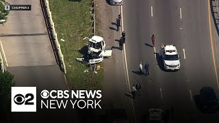 Van Wyck closed after 3car crash in Queens [upl. by Fari]