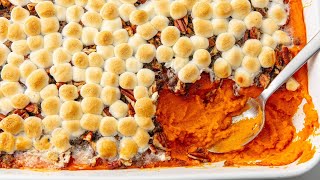 How To Make Sweet Potato Casserole With Marshmallows And Pecans  Delish [upl. by Aleekahs782]