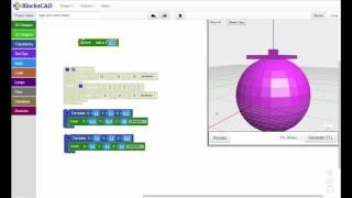 BlocksCAD Training Video Working With Code [upl. by Nyllek997]