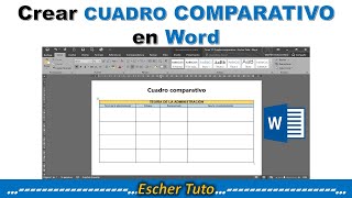 Cómo crear CUADRO COMPARATIVODESCRIPTIVO en Word  FÁCIL [upl. by Aborn348]