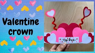 Valentine Crown Craft  Valentine Paper Headband  Valentine’s day Craft Ideas [upl. by Ratna944]