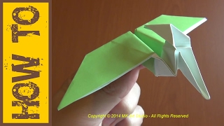 How to Make a Paper Dinosaur  Origami Pterodactyl Pteranodon [upl. by Heddy]