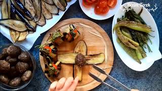 Yemek Tarifleri  İslim Kebabı  Kürdan Kebabı  Eggplant Kebab  Bizim Terek [upl. by Maclay]