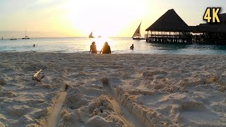 📍 Nungwi Beach Zanzibar Sunset  4K Ambience  Nungwi Zanzibar Tanzania 🐚🥥🌴 [upl. by Acinelav]