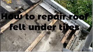 How to repair roof felt under tiles using new felt and eve trays roofing leaks diyroofer build [upl. by Trik]