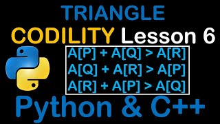 Triangle Triplet in Python and C Codility Solutions Lesson 6 [upl. by Guevara970]