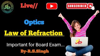 Optics class 12th  Law of refraction  Refraction at flat surface  Lecture2 [upl. by Metah423]