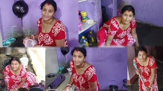 Ajke Sakal thke sansarer kaje khub chap poreche 😟☹️kalyanivlogs5548 Cleaning washing cow milk [upl. by Gerek]