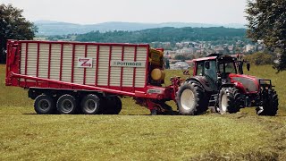 Swiss Farming  Valtra T191 amp Pöttinger Jumbo Combiline 7200D [upl. by Alegnat]