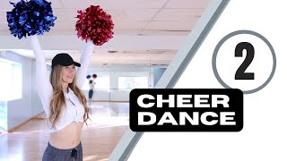 Cheer dance routine 2  step by step cheerleader dance tutorial pom poms cheer fitness dance [upl. by Naletak]