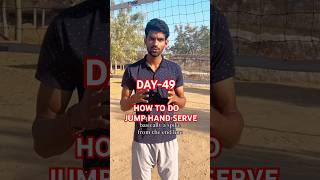 DAY49 HOW TO DO JUMP HAND SERVEServiceserve serveandspike foryou volleyball drill sports [upl. by Adnauq]