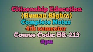 Human Rights  Complete Notes HR213 4thsemester  According to course outline PU [upl. by Aihtekal]