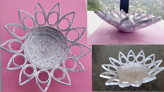 Waste paper basket making 🔥🎯🌈Fruit basket making with waste paper 😱🍓🌏Paper craft ideas [upl. by Alex]