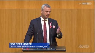 Norbert Hofer  Wahl des neuen Nationalratspräsidiums  24102024 [upl. by Sparrow]